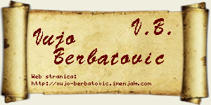 Vujo Berbatović vizit kartica